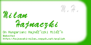 milan hajnaczki business card